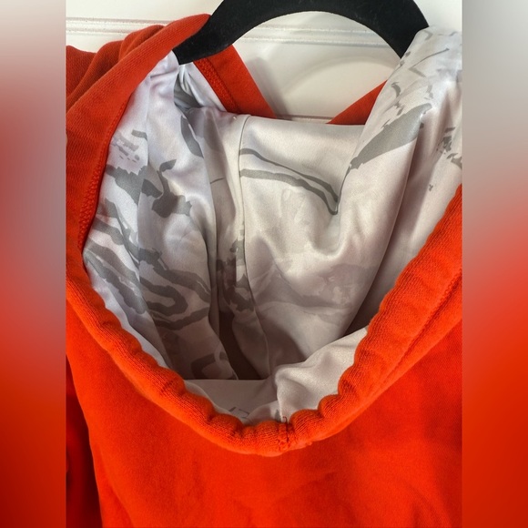 Under Armour mens orange and white camo pullover hooded sweatshirt hoodie size M - Picture 5 of 10